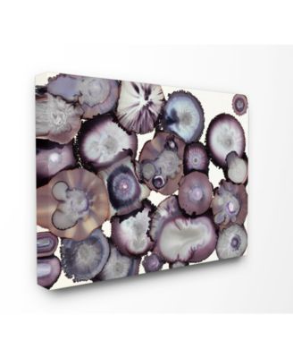 Gray and Purple Abstract Geode Canvas Wall Art, 16" x 20"