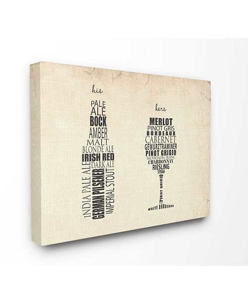 Stupell Industries Home Decor His And Hers Wine And Beer Kitchen