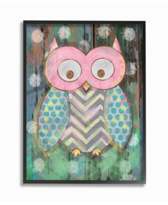 The Kids Room Distressed Woodland Owl Framed Giclee Art, 11" x 14"