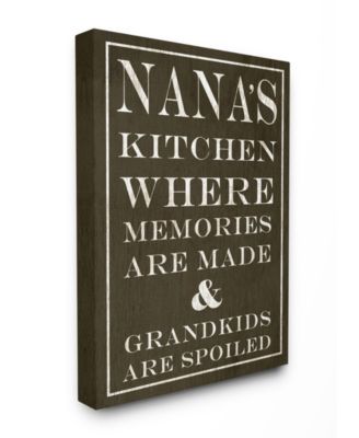 Nanas Kitchen and Spoiled Grandkids Dark Canvas Wall Art, 30" x 40"