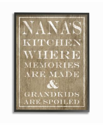 Nanas Kitchen and Spoiled Grandkids Light Framed Giclee Art, 11" x 14"