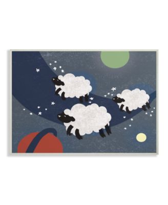 Sheep in Space Wall Plaque Art, 10" x 15"