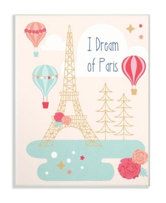 I Dream of Paris Wall Plaque Art, 12.5" x 18.5"