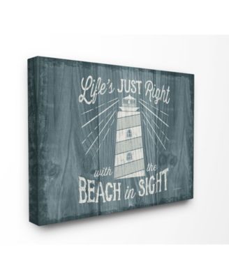 Life's Just Right Lighthouse Canvas Wall Art, 24" x 30"