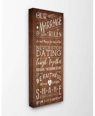 Our Marriage Rules Canvas Wall Art, 10" x 24"