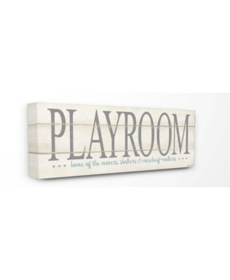 Playroom Home of Mischief Makers Canvas Wall Art, 13" x 30"