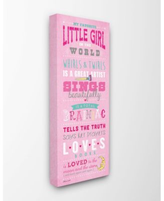 Favorite Little Girl in The World Canvas Wall Art, 13" x 30"
