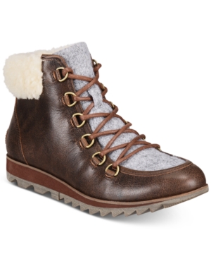 image of Sorel Women-s Harlow Lace Cozy Lug Sole Boots Women-s Shoes
