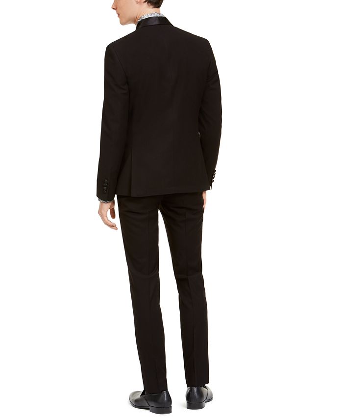 Nick Graham Men's SlimFit Performance Stretch Black Houndstooth Tuxedo