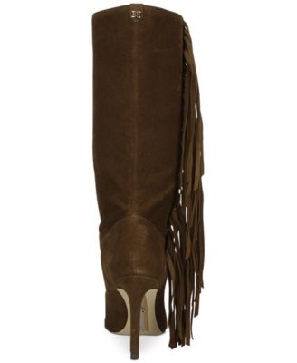 sam edelman fayette fringe suede tall boot