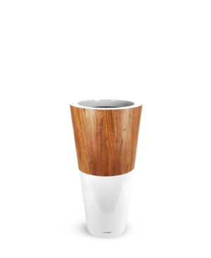 Le Present Lux Natura Fiberglass and Wood Pot 28