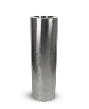 Le Present Satino Cylindra Stainless Steel Cylinder Vase 44" In Silver