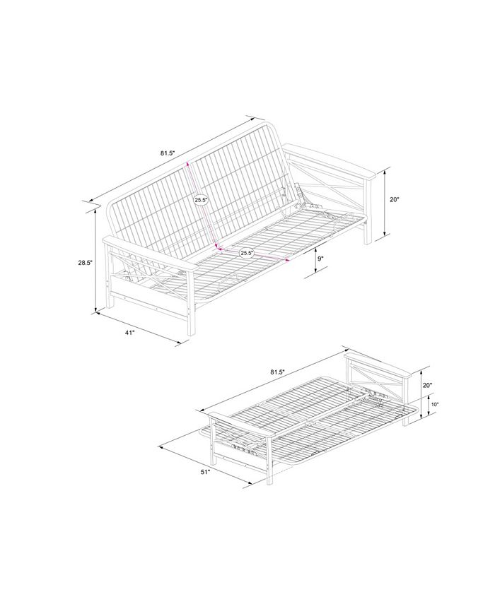 EveryRoom Natalie Metal Futon Frame with Wood Armrests Macy's