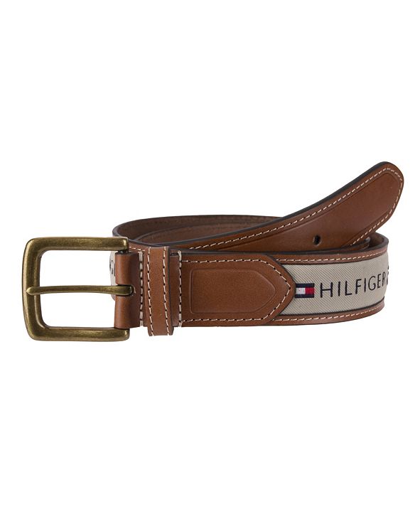Tommy Hilfiger Ribbon Inlay Men's Belt & Reviews - All Accessories ...