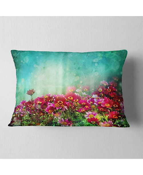 Design Art Designart Little Red And Pink Flowers On Blue Floral