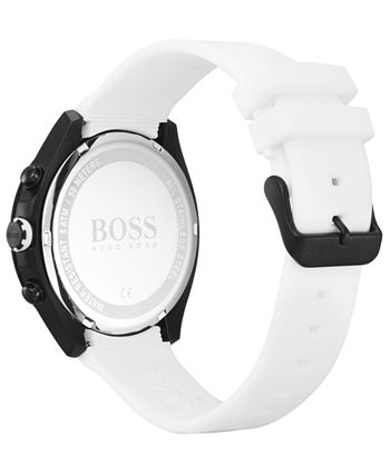 BOSS - Men's Chronograph Velocity White Silicone Strap Watch 45mm