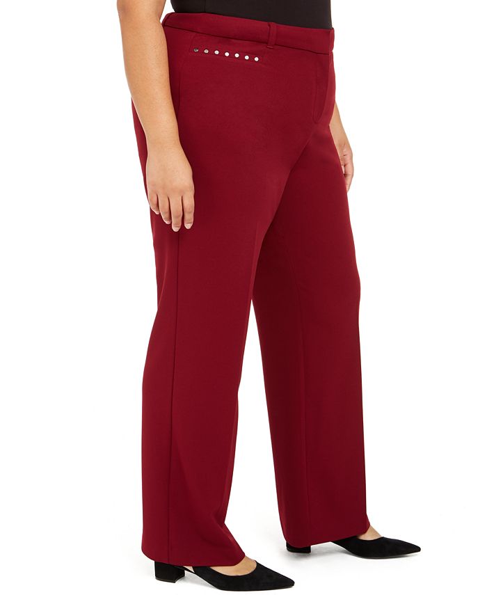 JM Collection Plus Size Curvy Tummy Control Pants, Created For Macy's