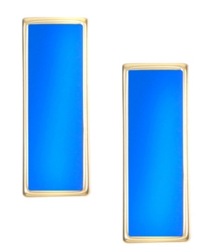 image of Trifari 14K Gold-Plated Mirror Bar Stud Earrings