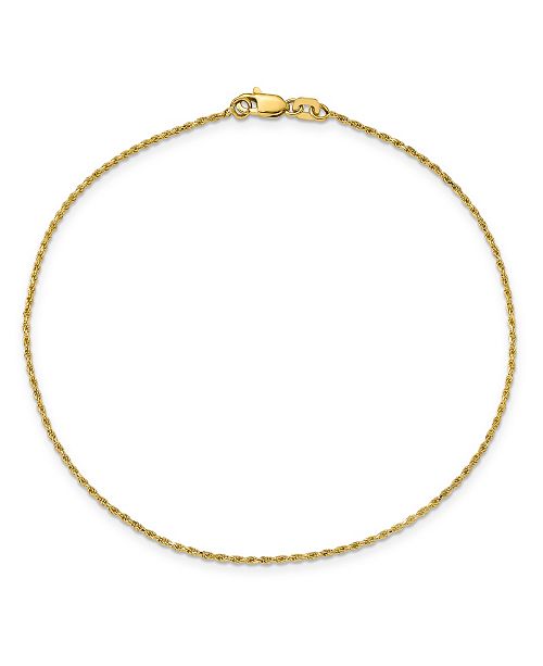 Macy's Rope Chain Anklet in 14k Yellow Gold & Reviews Bracelets