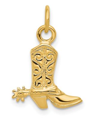 gold cowboy boot pendant