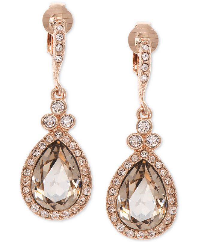 Givenchy Crystal Clip-On Drop Earrings & Reviews - Earrings - Jewelry ...