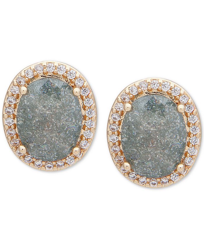 lonna & lilly - Gold-Tone Oval Stone Stud Earrings