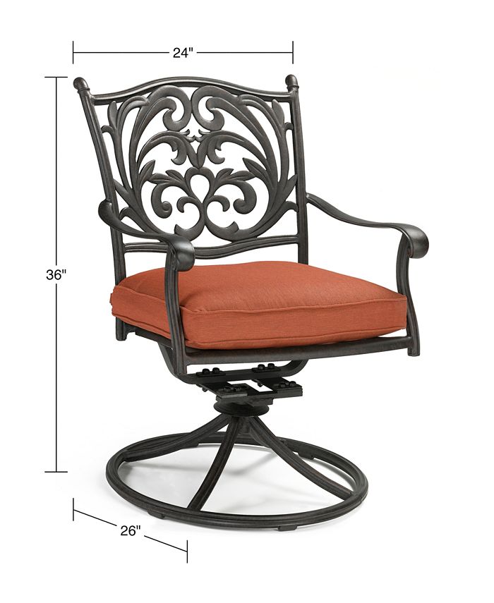 Furniture Chateau Cast Aluminum Outdoor Dining Swivel Rocker, Created for Macy's Macy's