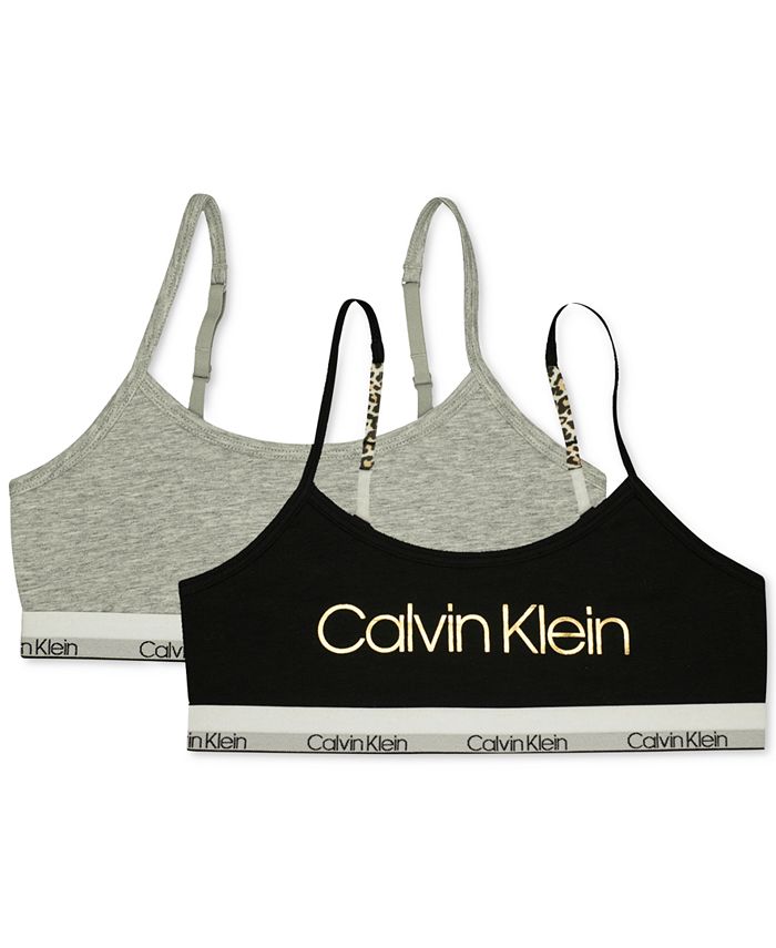 Calvin Klein Little & Big Girls 2-Pc. Adjustable Cropped Bras - Macy's