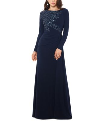 macys long sleeve gown