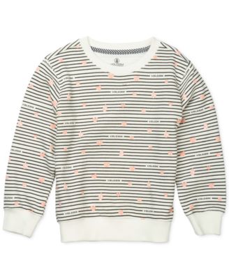 Volcom - Toddler & Little Girls Striped Fleece Sweatshirt