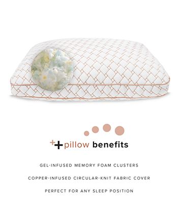 SensorGel - Wellness by  Supportive Memory Foam Cluster Pillow with Copper-Infused Cover