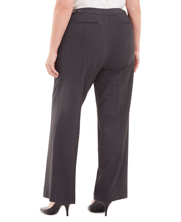 Calvin Klein Plus Size Highline Straight-Leg Dress Pants & Reviews - Pants & Leggings - Women 