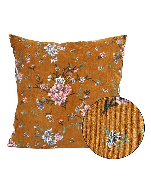 Stratton Home Decor Stratton Home Decor Mustard Floral Corduroy