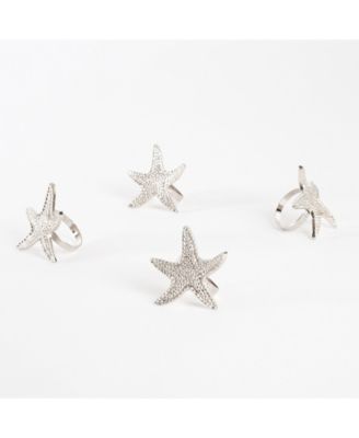 Star Fish Design Napkin Ring, Set of 4