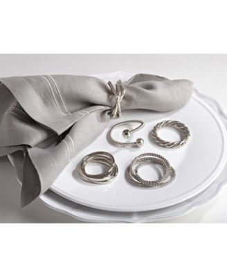 Curled Design Napkin Ring, Set of 4