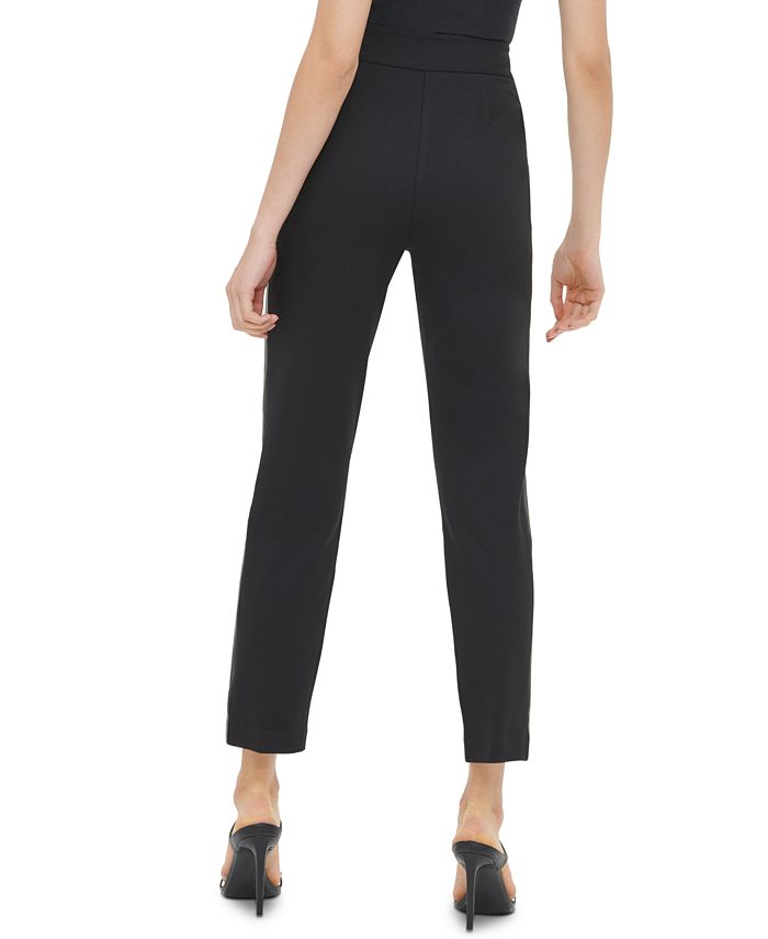 Calvin Klein Faux-Leather Tuxedo-Stripe Pants & Reviews - Pants ...