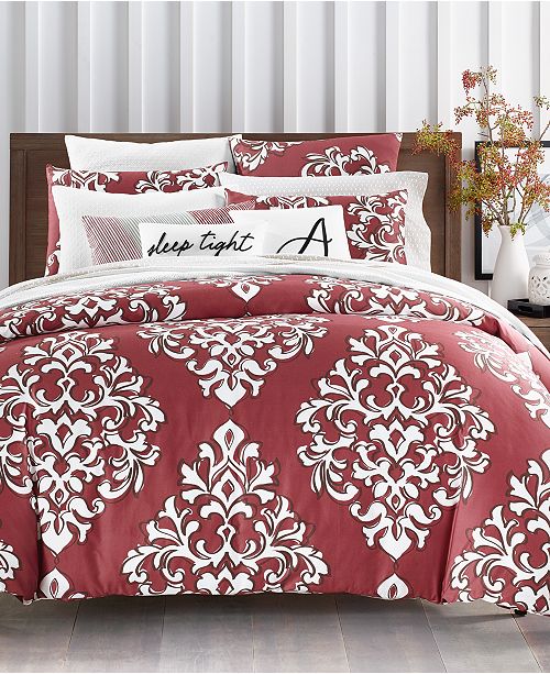 Charter Club Outline Damask Cotton 300 Thread Count 3 Pc King