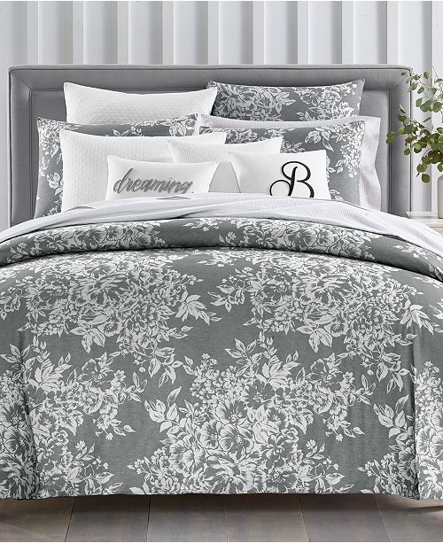 Charter Club Woven Floral 300-Thread Count Bedding Collection, Created ...