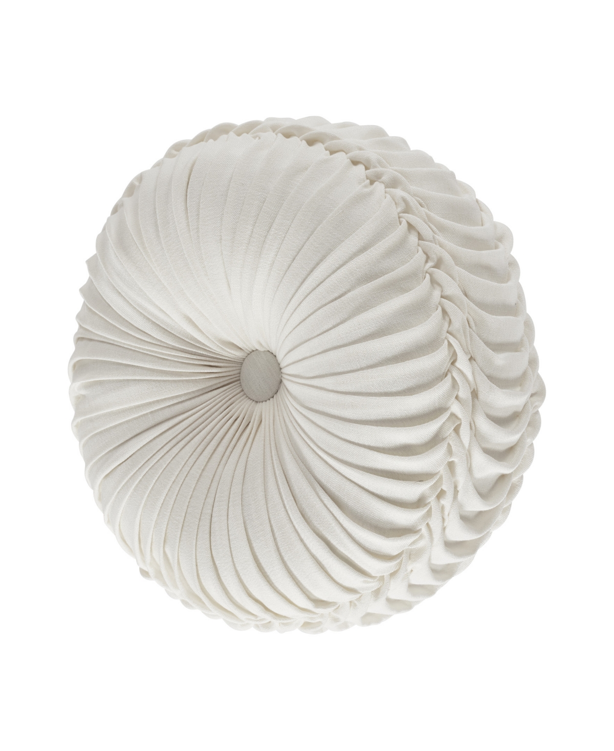 J Queen New York Lauralynn Tufted Decorative Pillow, 15" Round In Beige