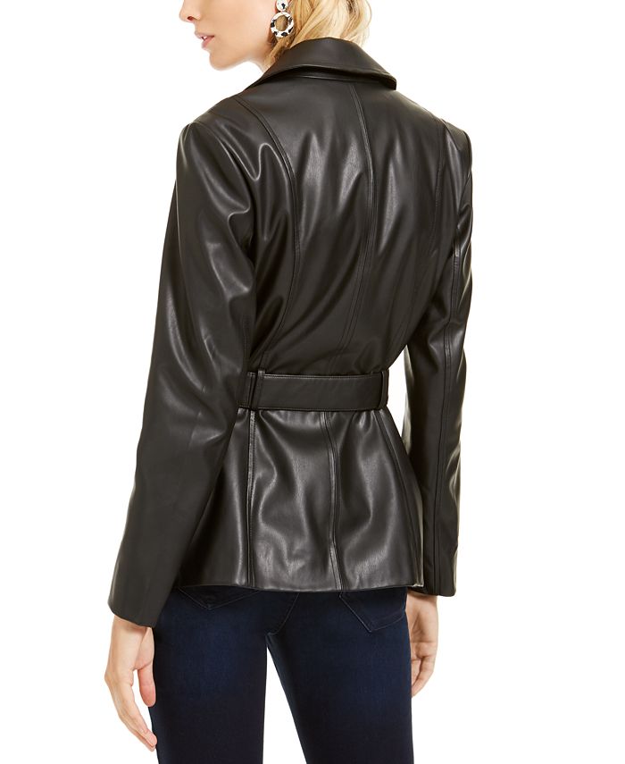 INC International Concepts INC Belted Faux-Leather Moto Jacket, Created ...