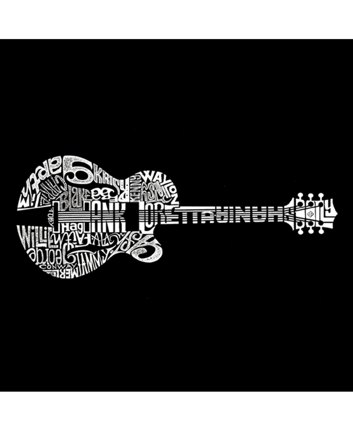 La Pop Art Men's Word Art T-Shirt - Country Guitar