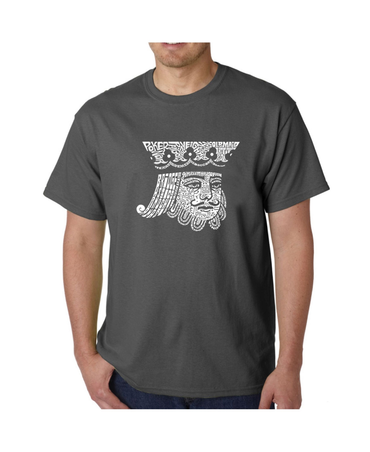 La Pop Art Men's Word Art T-Shirt - King of Spades