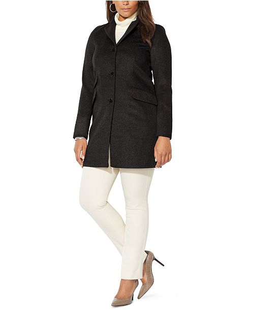 Lauren Ralph Lauren Plus Size Reefer Wool Coat Created For Macy S Reviews Coats Plus Sizes Macy S Lauren ralph lauren jacket 16w womens pink 100% silk suit blazer coat plus size. macy s