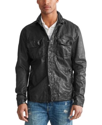 ralph lauren leather shirt jacket