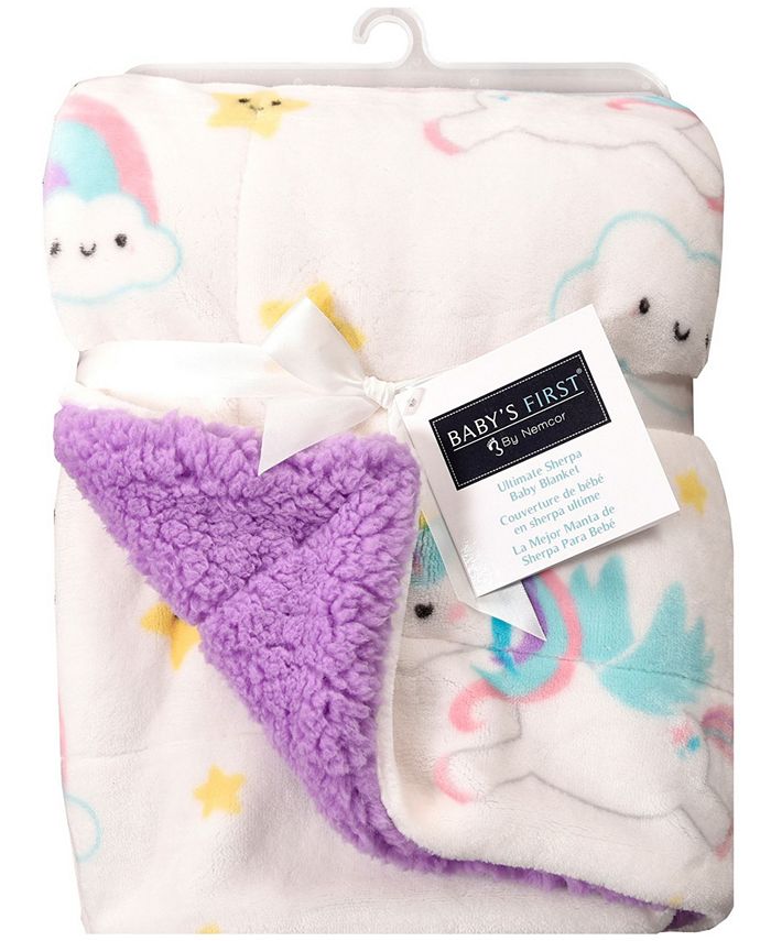 Baby's First by Nemcor Ultimate Sherpa Baby Blanket, Unicorn Macy's