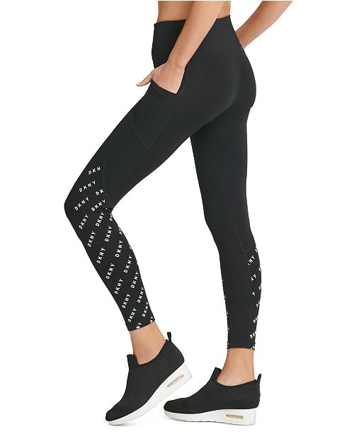 DKNY Women's Stacked-Logo High-Waist 7/8 Leggings - Macy's