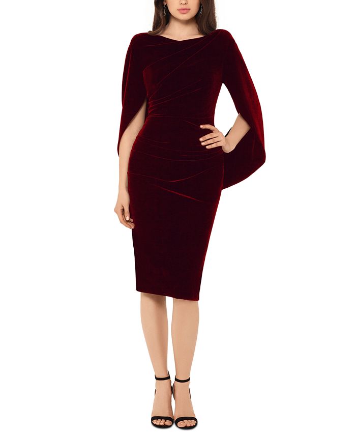 Betsy & Adam Women's Drape Back Bodycon Dress Blue Size 20W
