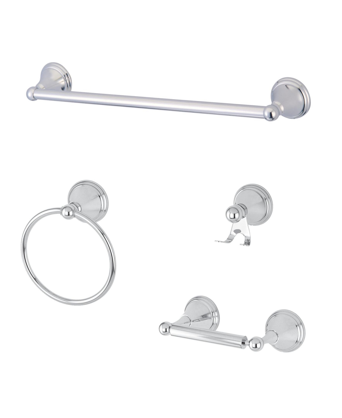 Kingston Brass Governor 4-Pc. Bathroom Accessories Set in Polished Chrome Bedding