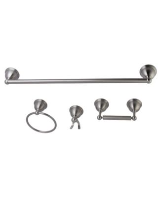 Kingston Brass - Restoration 4-Pc. Towel Bar Bathroom Hardware Set in Brushed Nickel