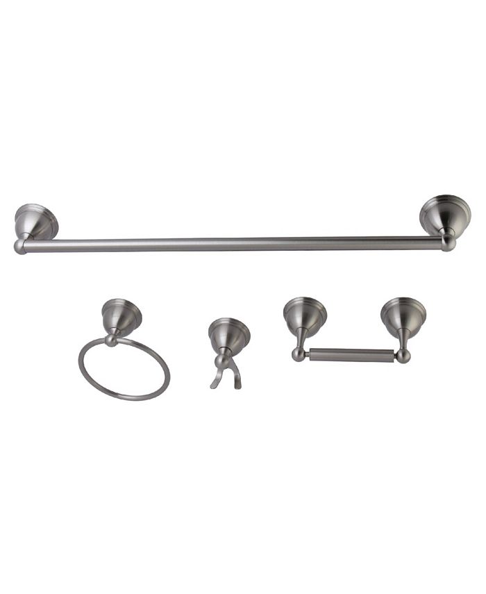 Kingston Brass - Restoration 4-Pc. Towel Bar Bathroom Hardware Set in Brushed Nickel